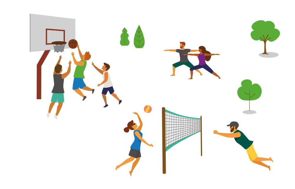 Diverse Sportarten als Grafik
